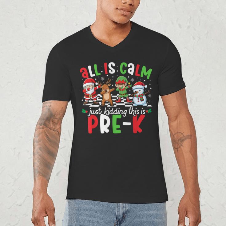 All Is Calm Just Kidding This Is Pre-K Christmas Teacher Men's V-Neck T-Shirt, novelty gifts, funny gifts All Is Calm Just Kidding This Is Pre-K Christmas Teacher Men's V-Neck T-Shirt, novelty gifts, funny gifts