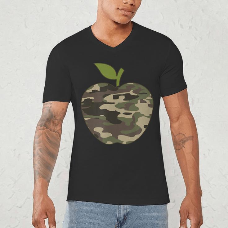 Camo Apple Camouflage Clothing School Student Camo Teacher Men Women Kids Men's V-Neck T-Shirt, novelty gifts, funny gifts Camo Apple Camouflage Clothing School Student Camo Teacher Men Women Kids Men's V-Neck T-Shirt, novelty gifts, funny gifts