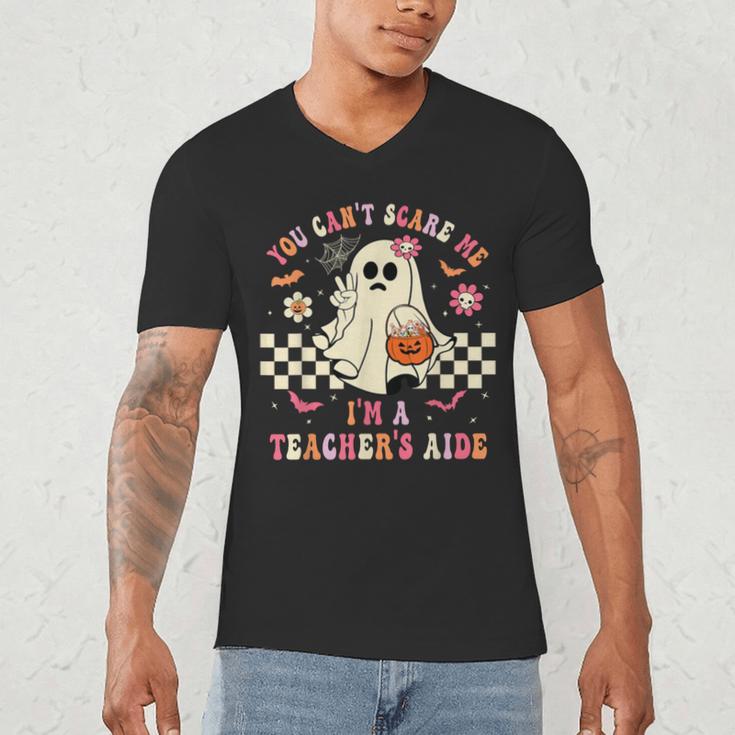 You Can't Scare Me I'm A School Teacher's Aide Halloween Men's V-Neck T-Shirt, novelty gifts, funny gifts