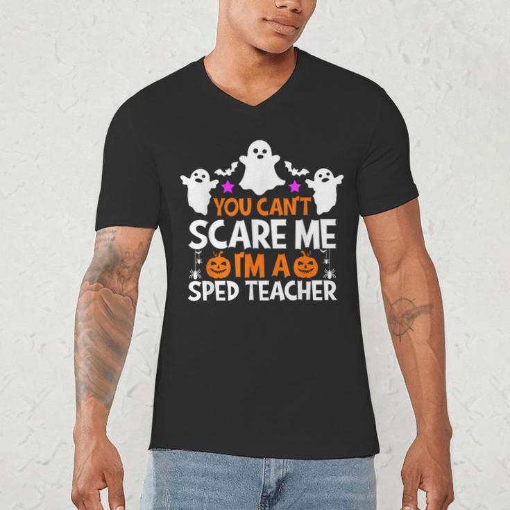 You Can't Scare Me I'm A SPED Teacher Shirt Halloween For Men Women Men's V-Neck T-Shirt, novelty gifts, funny gifts