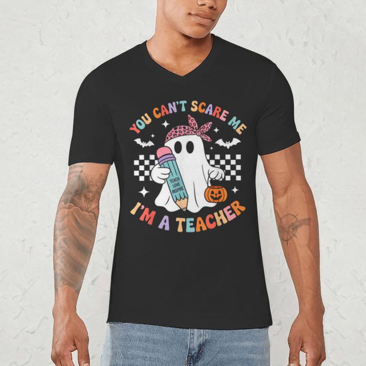 You Can't Scare Me I'm A Teacher Ghost Happy Halloween Men's V-Neck T-Shirt, novelty gifts, funny gifts You Can't Scare Me I'm A Teacher Ghost Happy Halloween Men's V-Neck T-Shirt, novelty gifts, funny gifts
