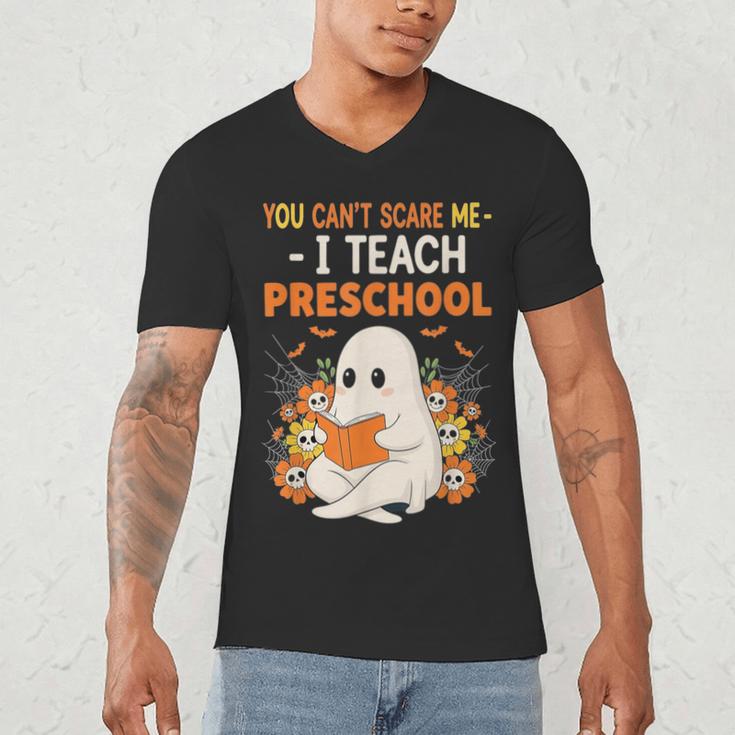 You Cant Scare Me I Teach Preschool Halloween Teacher Men's V-Neck T-Shirt, novelty gifts, funny gifts