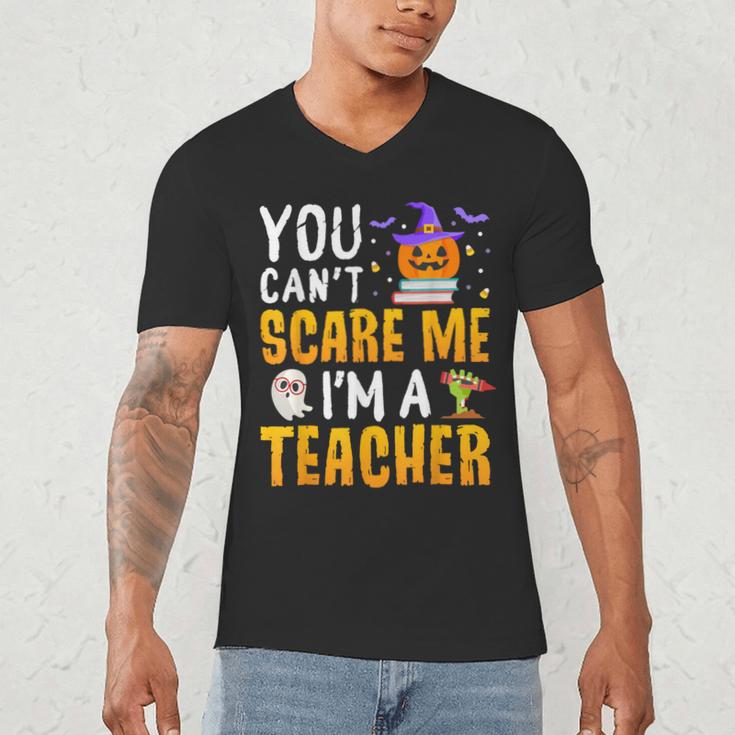 You Cant Scare Me Im A Teacher Halloween Trick Or Teach 2024 Men's V-Neck T-Shirt, novelty gifts, funny gifts You Cant Scare Me Im A Teacher Halloween Trick Or Teach 2024 Men's V-Neck T-Shirt, novelty gifts, funny gifts