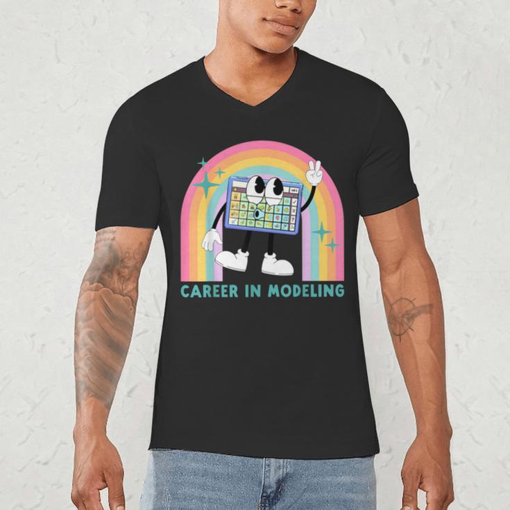 Career In Modeling AAC Teacher SLP SPED Communication Autism Men's V-Neck T-Shirt, novelty gifts, funny gifts Career In Modeling AAC Teacher SLP SPED Communication Autism Men's V-Neck T-Shirt, novelty gifts, funny gifts