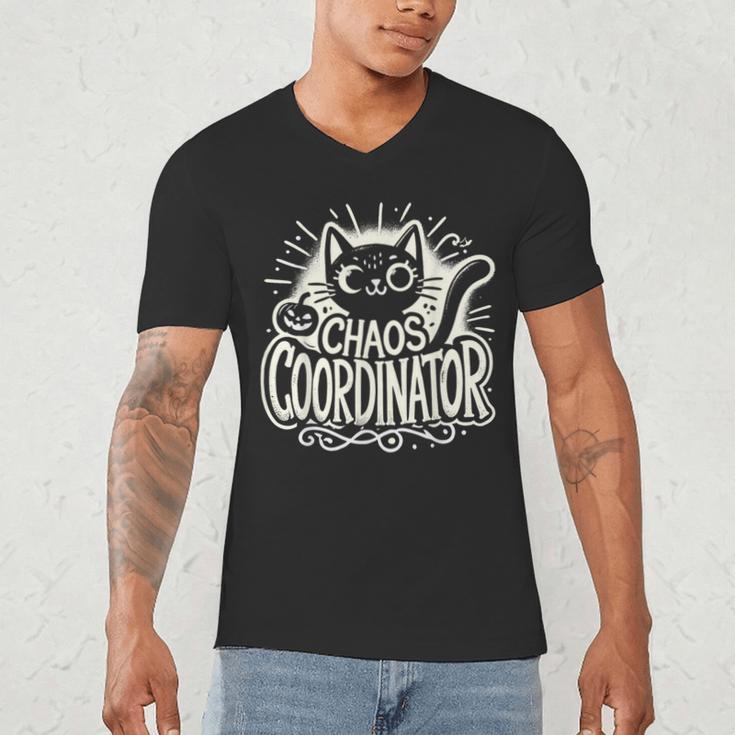 Cat Chaos Coordinator For Women Mom Halloween Teacher Men's V-Neck T-Shirt, novelty gifts, funny gifts Cat Chaos Coordinator For Women Mom Halloween Teacher Men's V-Neck T-Shirt, novelty gifts, funny gifts