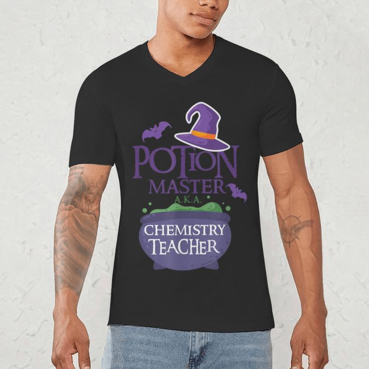 Chemistry Teacher Halloween Shirt School POTION MASTER Men's V-Neck T-Shirt, novelty gifts, funny gifts