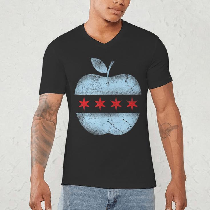 Chicago Flag Teacher School Cute Men's V-Neck T-Shirt, novelty gifts, funny gifts