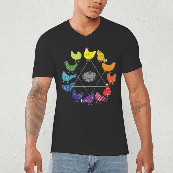 Chicken Themed Color Wheel Educational Art Teacher Artist Men Women Girls Kids Men's V-Neck T-Shirt, novelty gifts, funny gifts Chicken Themed Color Wheel Educational Art Teacher Artist Men Women Girls Kids Men's V-Neck T-Shirt, novelty gifts, funny gifts