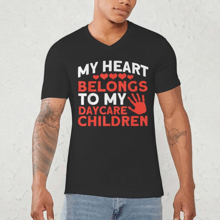 Childcare My Heart Belongs To Children Daycare Teacher Men Women Men's V-Neck T-Shirt, novelty gifts, funny gifts