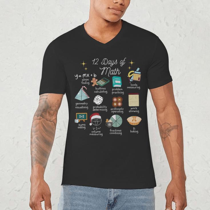 Christmas 12 Days Of Math Math Teacher Xmas STEM STEMS Men's V-Neck T-Shirt, novelty gifts, funny gifts Christmas 12 Days Of Math Math Teacher Xmas STEM STEMS Men's V-Neck T-Shirt, novelty gifts, funny gifts