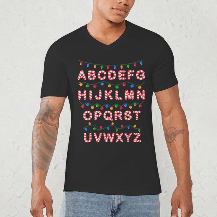 Christmas Alphabet Candy Cane Teachers Students Candy Cane For Men Women Kids Men's V-Neck T-Shirt, novelty gifts, funny gifts Christmas Alphabet Candy Cane Teachers Students Candy Cane For Men Women Kids Men's V-Neck T-Shirt, novelty gifts, funny gifts