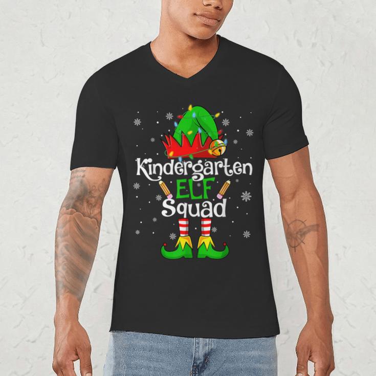 Christmas Kindergarten Elf Squad Teacher Student Men's V-Neck T-Shirt, novelty gifts, funny gifts