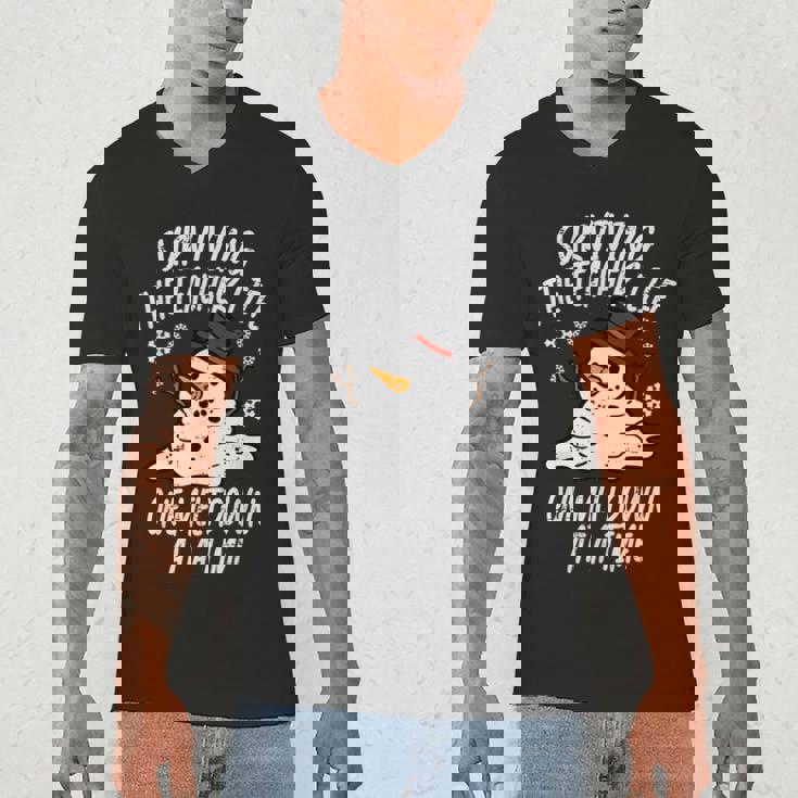 Christmas Surviving Teacher Life Meltdown Xmas Women Men Men&#x27;s V-Neck T-Shirt, novelty gifts, funny gifts