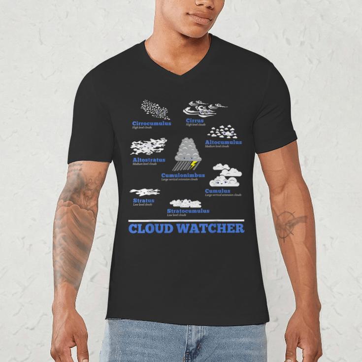 Cloud Watcher Cloud Types Science Student Teacher Cute Faces Men's V-Neck T-Shirt, novelty gifts, funny gifts