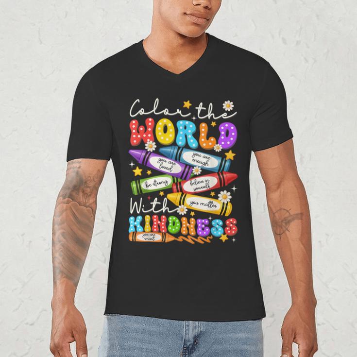 Color The World With Kindness Crayon Positivity Teacher Men's V-Neck T-Shirt, novelty gifts, funny gifts Color The World With Kindness Crayon Positivity Teacher Men's V-Neck T-Shirt, novelty gifts, funny gifts
