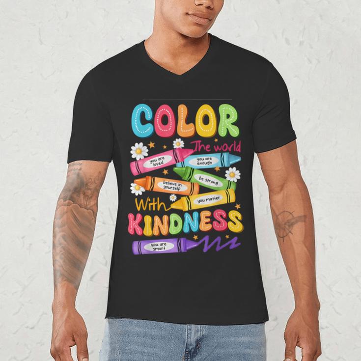 Color The World With Kindness Teachers Back To School Men's V-Neck T-Shirt, novelty gifts, funny gifts Color The World With Kindness Teachers Back To School Men's V-Neck T-Shirt, novelty gifts, funny gifts