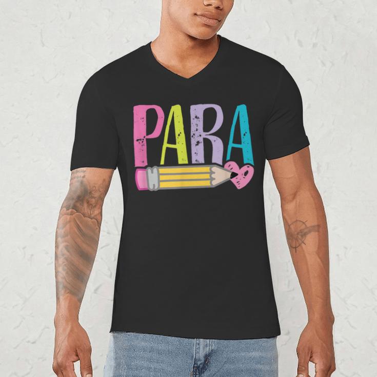 Colorful PARA Teacher Paraprofessional Cute Pencil Men's V-Neck T-Shirt, novelty gifts, funny gifts Colorful PARA Teacher Paraprofessional Cute Pencil Men's V-Neck T-Shirt, novelty gifts, funny gifts