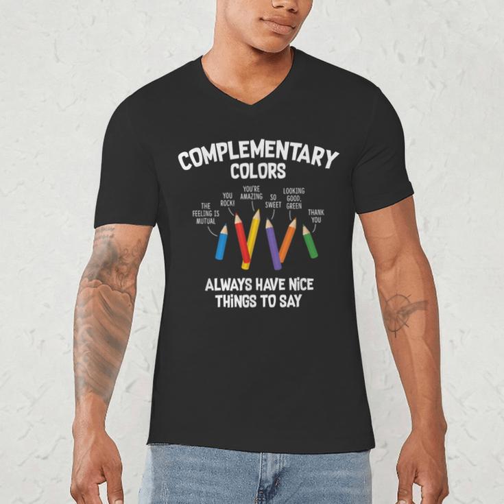 Complementary Colors Art Teacher Pun Shirt Men's V-Neck T-Shirt, novelty gifts, funny gifts