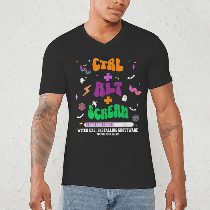 Computer Teacher Spooky Halloween Technology STEM Engineer Men's V-Neck T-Shirt, novelty gifts, funny gifts Computer Teacher Spooky Halloween Technology STEM Engineer Men's V-Neck T-Shirt, novelty gifts, funny gifts