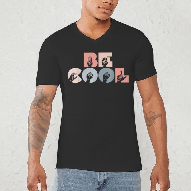 Cool Sign Language ASL Teacher Deaf People ASL Interpreter Men's V-Neck T-Shirt, novelty gifts, funny gifts
