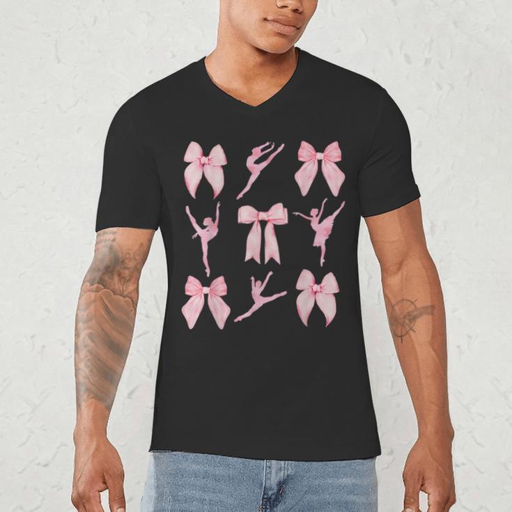 Coquette Bow Ballet Dance Teacher Coquette Women Dancing Men's V-Neck T-Shirt, novelty gifts, funny gifts Coquette Bow Ballet Dance Teacher Coquette Women Dancing Men's V-Neck T-Shirt, novelty gifts, funny gifts