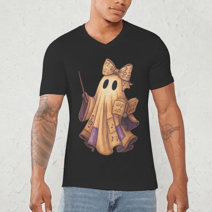 Coquette Music Note Patchwork Ghost Music Teacher Halloween Men's V-Neck T-Shirt, novelty gifts, funny gifts Coquette Music Note Patchwork Ghost Music Teacher Halloween Men's V-Neck T-Shirt, novelty gifts, funny gifts