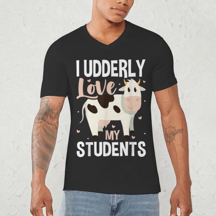Cow Teacher Lover Men's V-Neck T-Shirt, novelty gifts, funny gifts
