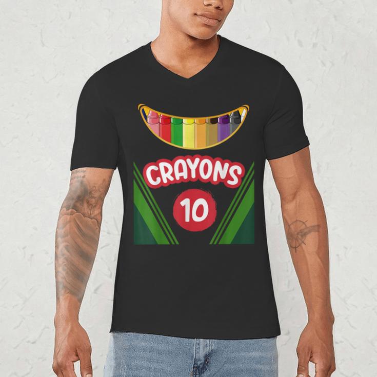 Crayon Box Fun Teacher Student Crayon Squad Halloween 2022 Men's V-Neck T-Shirt, novelty gifts, funny gifts Crayon Box Fun Teacher Student Crayon Squad Halloween 2022 Men's V-Neck T-Shirt, novelty gifts, funny gifts
