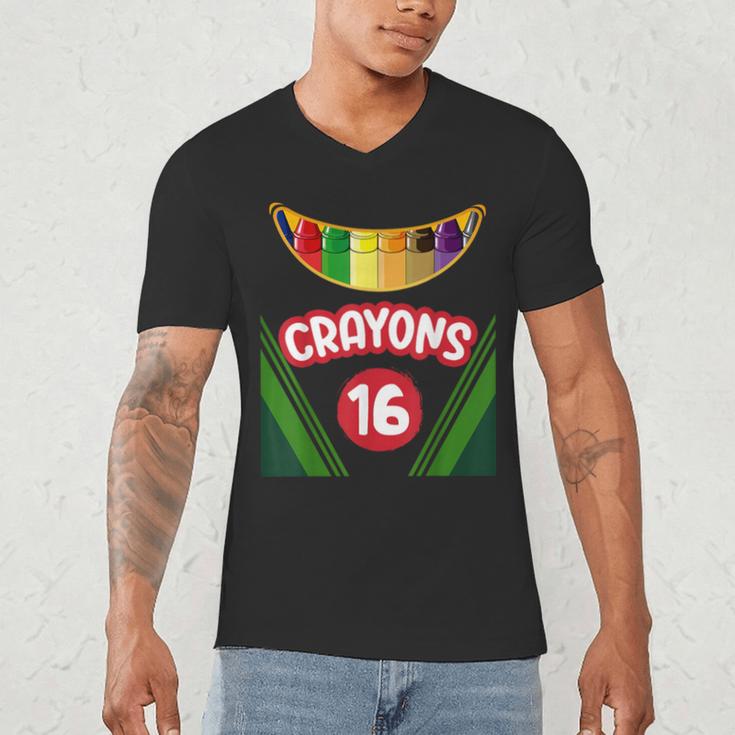 Crayon Box Fun Teacher Student Crayon Squad Halloween 2023 Men's V-Neck T-Shirt, novelty gifts, funny gifts Crayon Box Fun Teacher Student Crayon Squad Halloween 2023 Men's V-Neck T-Shirt, novelty gifts, funny gifts