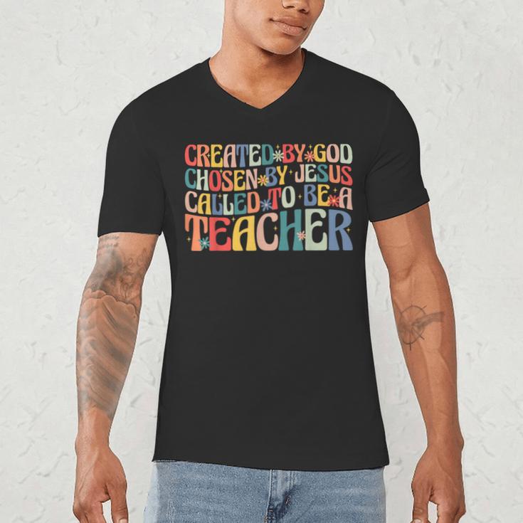 Created By God Chosen By Jesus Called To Be a Teacher Men's V-Neck T-Shirt, novelty gifts, funny gifts Created By God Chosen By Jesus Called To Be a Teacher Men's V-Neck T-Shirt, novelty gifts, funny gifts