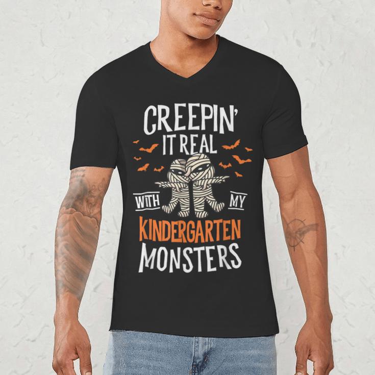 Creepin It Real Kindergarten Monsters Halloween Teacher Men's V-Neck T-Shirt, novelty gifts, funny gifts Creepin It Real Kindergarten Monsters Halloween Teacher Men's V-Neck T-Shirt, novelty gifts, funny gifts
