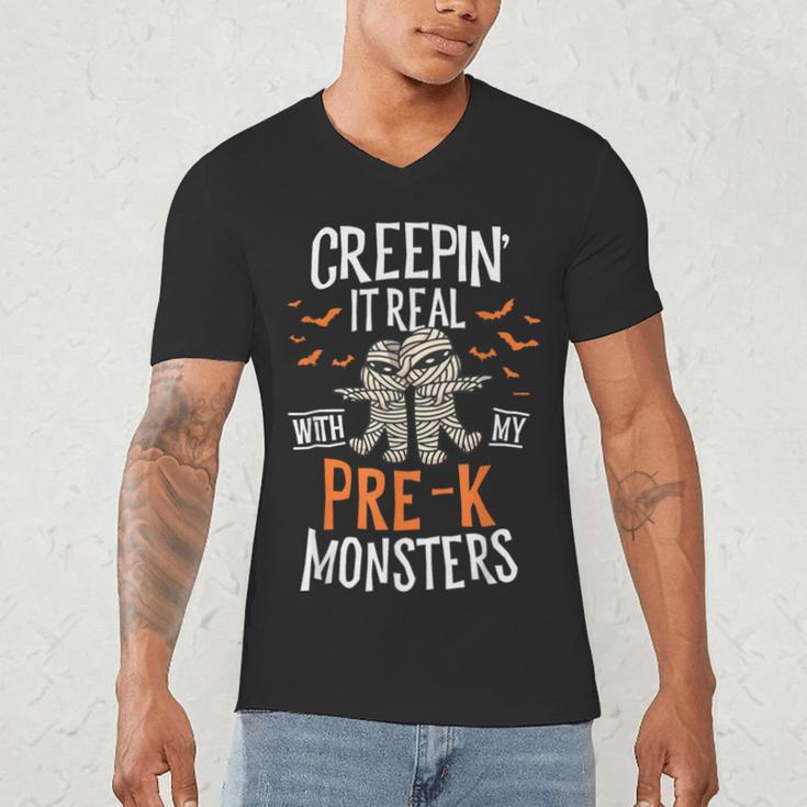 Creepin It Real Pre-K Monsters Halloween Preschool Teacher Men's V-Neck T-Shirt, novelty gifts, funny gifts Creepin It Real Pre-K Monsters Halloween Preschool Teacher Men's V-Neck T-Shirt, novelty gifts, funny gifts