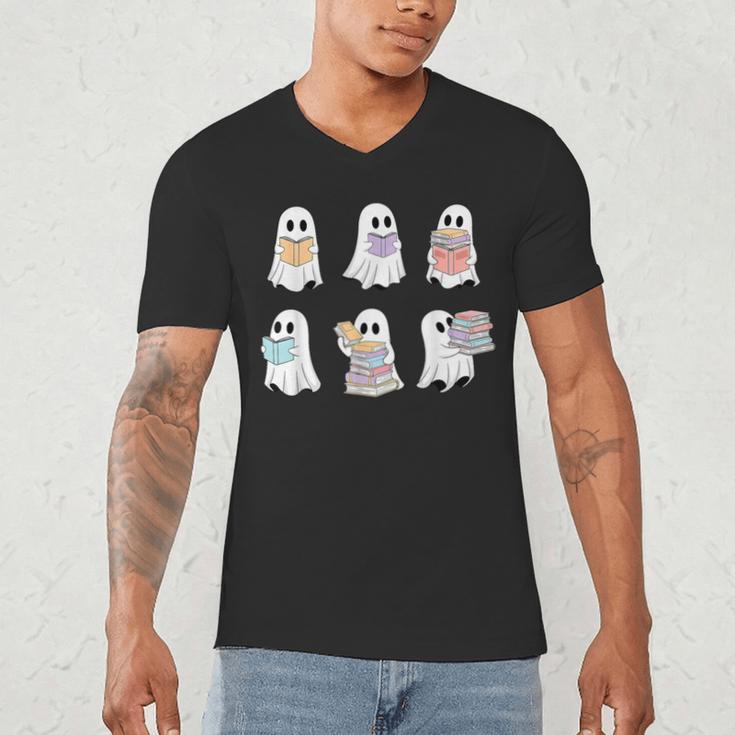 Cute Boo Ghost Reading Books Halloween Librarian Teacher Kid Men's V-Neck T-Shirt, novelty gifts, funny gifts Cute Boo Ghost Reading Books Halloween Librarian Teacher Kid Men's V-Neck T-Shirt, novelty gifts, funny gifts