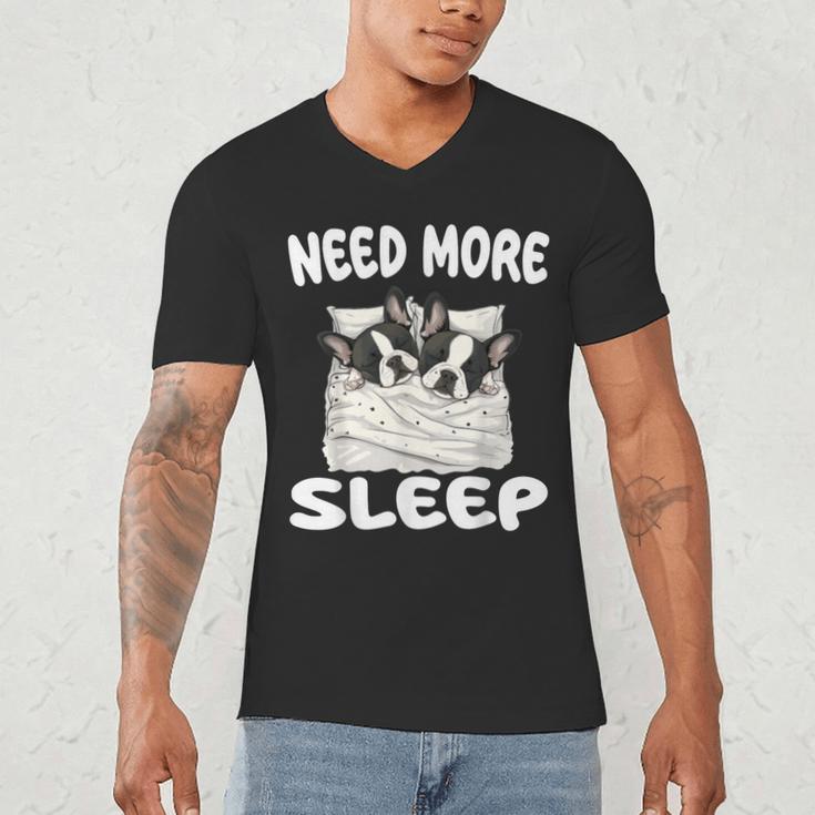 Cute Boston Terrier Need More Sleep Pajamas Nightgown Men's V-Neck T-Shirt, novelty gifts, funny gifts