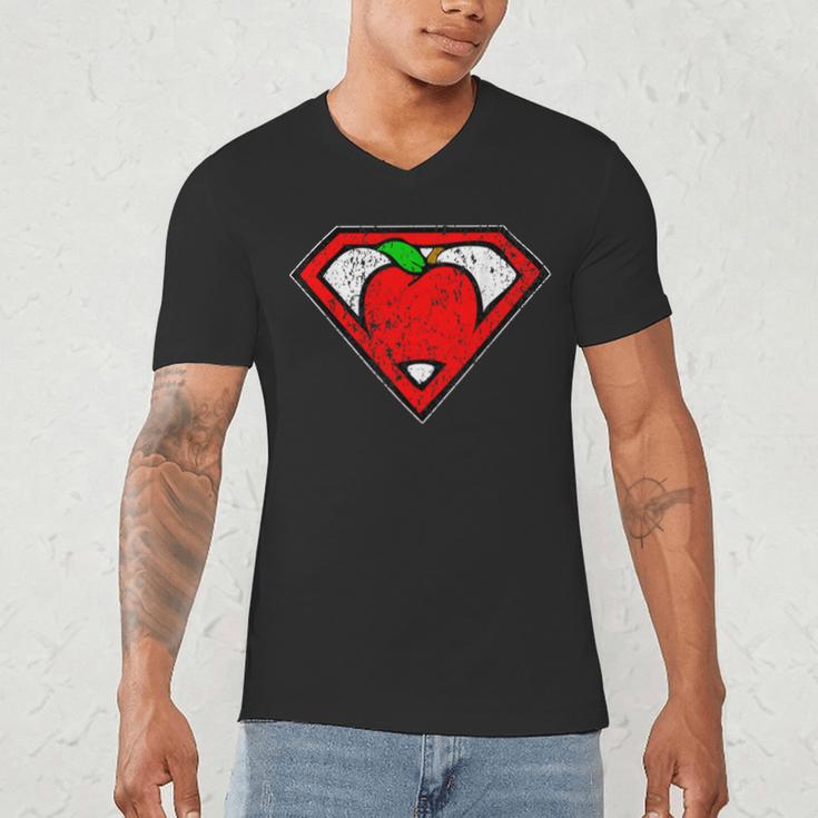 Cute Distressed Super Teacher Superhero Apple Shirt Men's V-Neck T-Shirt, novelty gifts, funny gifts Cute Distressed Super Teacher Superhero Apple Shirt Men's V-Neck T-Shirt, novelty gifts, funny gifts