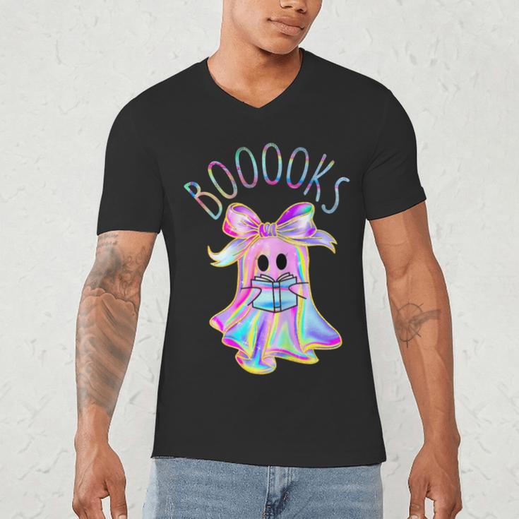 Cute Ghost Book Reading Halloween Teacher Top Girls Women Men's V-Neck T-Shirt, novelty gifts, funny gifts Cute Ghost Book Reading Halloween Teacher Top Girls Women Men's V-Neck T-Shirt, novelty gifts, funny gifts