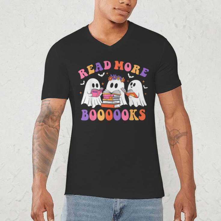 Cute Ghost Read More Books Lover Teacher Halloween Costume Men's V-Neck T-Shirt, novelty gifts, funny gifts