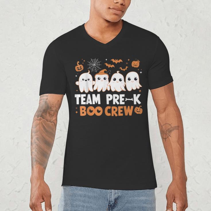 Cute Ghosts Pre-K Boo Crew Teachers Halloween Party Team For Men Women Kids Men's V-Neck T-Shirt, novelty gifts, funny gifts