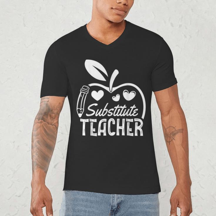 Cute Substitute Teacher Appreciation Men Women Men's V-Neck T-Shirt, novelty gifts, funny gifts