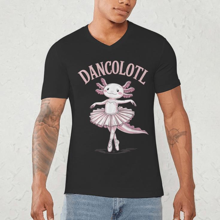 Dancolotl Ballerina Axolotl Ballet Dance Teacher Men's V-Neck T-Shirt, novelty gifts, funny gifts