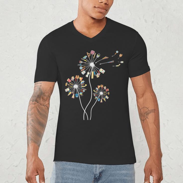 Dandelion Art Shirt For Artist Or Art Teacher Creative Art Men's V-Neck T-Shirt, novelty gifts, funny gifts