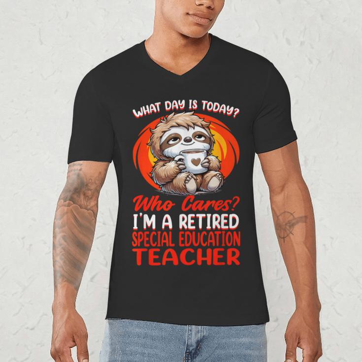What Day Is Today Retired Special Education Teacher Men's V-Neck T-Shirt, novelty gifts, funny gifts What Day Is Today Retired Special Education Teacher Men's V-Neck T-Shirt, novelty gifts, funny gifts