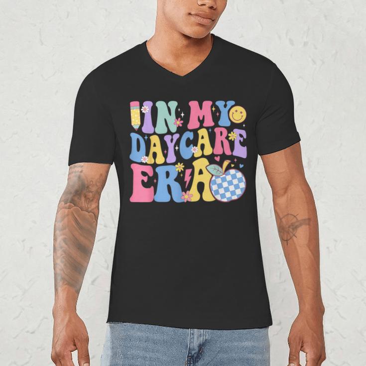 In My Daycare Era Groovy Teacher Daycare First Day Of School Men's V-Neck T-Shirt, novelty gifts, funny gifts