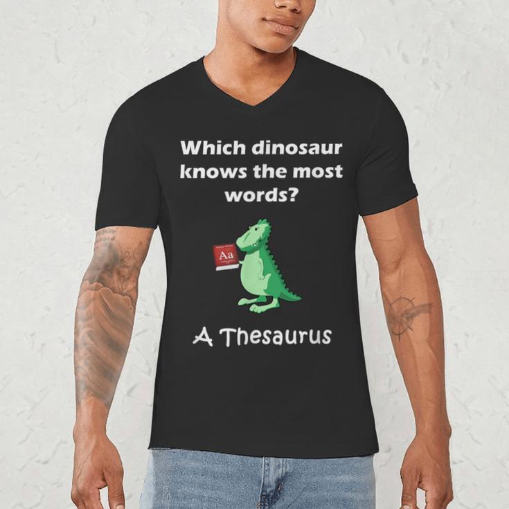 Dinosaur Thesaurus Grammar Joke Teacher Men's V-Neck T-Shirt, novelty gifts, funny gifts Dinosaur Thesaurus Grammar Joke Teacher Men's V-Neck T-Shirt, novelty gifts, funny gifts