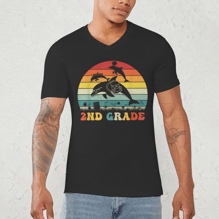 Dolphin Second Grade Back To School Teacher Student Men's V-Neck T-Shirt, novelty gifts, funny gifts Dolphin Second Grade Back To School Teacher Student Men's V-Neck T-Shirt, novelty gifts, funny gifts