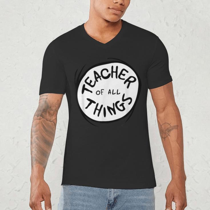 Dr Seuss Teacher Of All Things Red Emblem Men's V-Neck T-Shirt, novelty gifts, funny gifts Dr Seuss Teacher Of All Things Red Emblem Men's V-Neck T-Shirt, novelty gifts, funny gifts