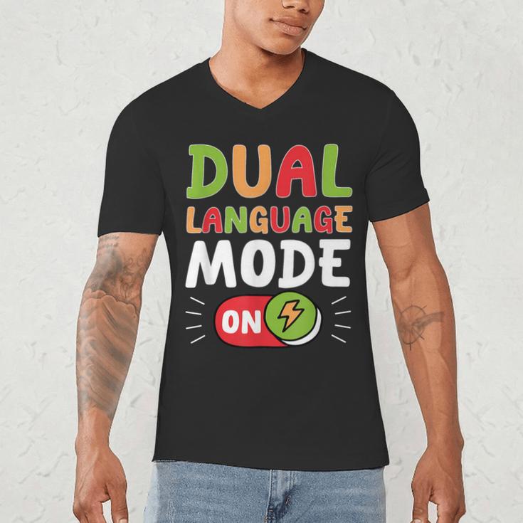Dual Language Teacher Bilingual Teacher Men's V-Neck T-Shirt, novelty gifts, funny gifts