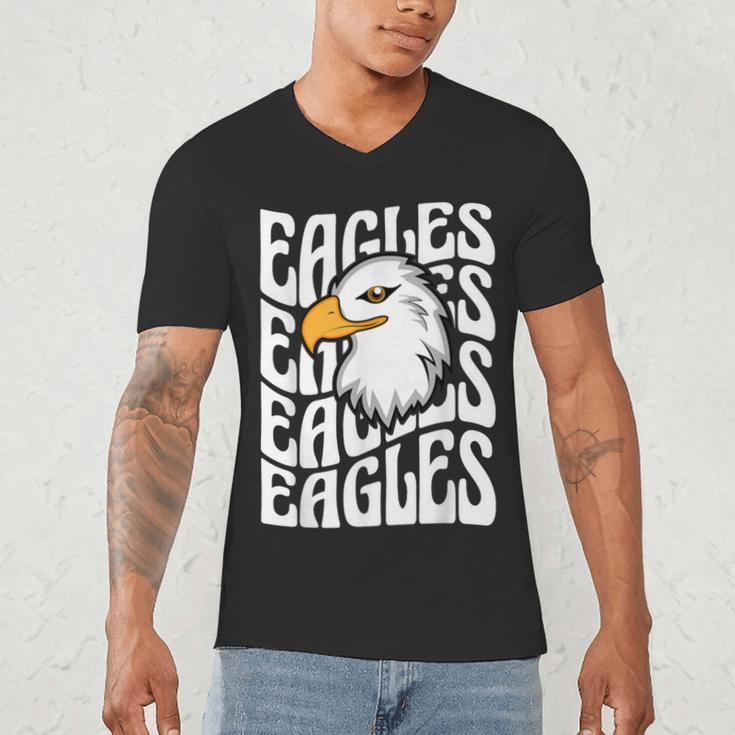 Eagles School Sports Fan Team Spirit Teacher Parent Student Men's V-Neck T-Shirt, novelty gifts, funny gifts