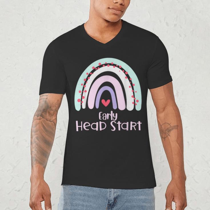 Early Headstart Cute Retro Rainbow Teachers Men's V-Neck T-Shirt, novelty gifts, funny gifts Early Headstart Cute Retro Rainbow Teachers Men's V-Neck T-Shirt, novelty gifts, funny gifts