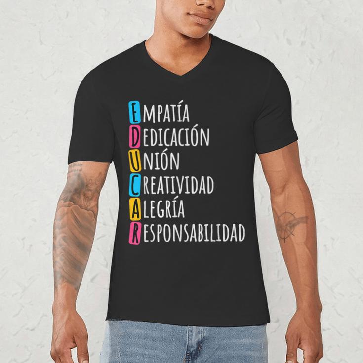 Educar Bilingual Spanish Teacher Men's V-Neck T-Shirt, novelty gifts, funny gifts